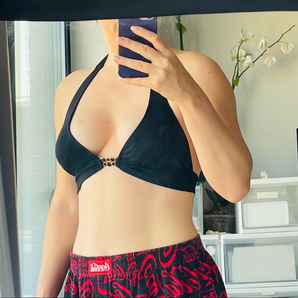 Nylon  - Robin Piccone Black Bikini Top